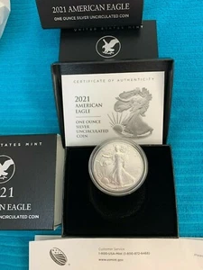 W American Silver Eagle 2021 $ sin circular Tipo 2 - ¡AGOTADO EN EE. UU. COMO NUEVO! 21EGN 💎 - Imagen 1 de 9