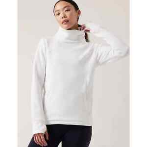 Athleta Altitude Polartec Funnel Neck Sweatshirt SZ XL Bright White NWT 427987