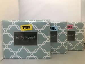 Sheet Set By Kathy Ireland White And Green 3/4 Piece Set New. Free Shipping - Picture 1 of 20