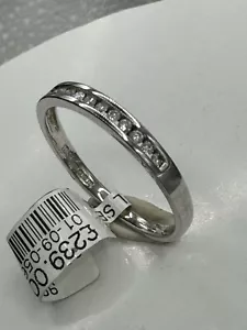 9ct White Gold Ch Set Diamond 1/2 Eternity Ring.Size N - Picture 1 of 7
