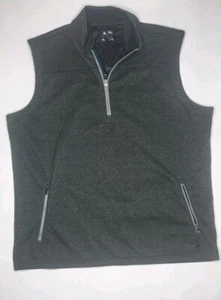 Adidas Golf Vest Men's Size XL 1/4 Zip Forest Green Two zippered Pockets Logo - Picture 1 of 8