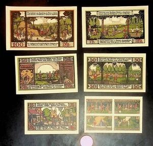 1921 Alemania BALLENSTEDT 5 10 25 50 75 100 Phennig Billete/Juego de Dinero de Emergencia - Imagen 1 de 2