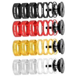 10pcs Bike Washer Stem Spacers Aluminum Alloy Bicycle Headset Raise Handlebar+ - Picture 1 of 16