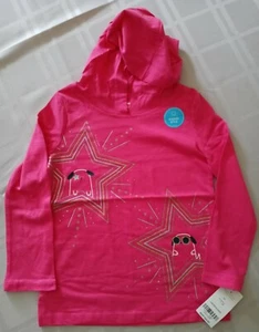 Carter's Girls Pink Sparkle Dog Hooded Jersey Tee/NWT/Size 4/RTLS $24 - Picture 1 of 9