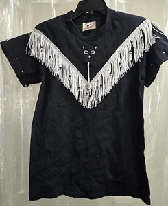 Vintage Womens Hazelwood Black Western Wear Shirt Wirh Fringe - Picture 1 of 6