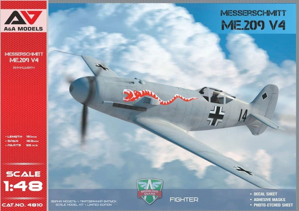 MESSERSCHMITT Bf.209 V-4   A&A PLASTIC KIT 1/48 - Photo 1/1