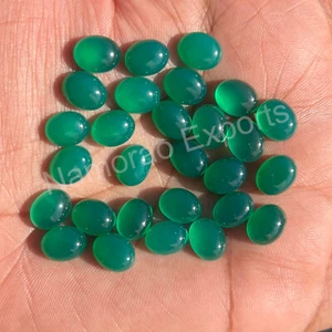 Natural Green Onyx Oval 3x5 mm to 15x20 mm Cabochon Loose Gemstone Lot - Picture 1 of 7