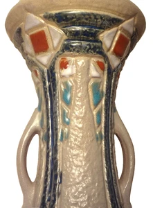 VRare c1915 ROSEVILLE #532-6 MOSTIQUE ART POTTERY handled 6" VASE- MUSEUM WORTHY - Picture 1 of 14