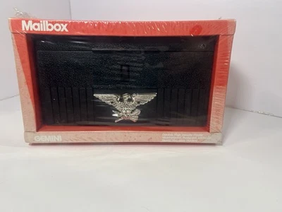 Gemini Mailbox Gold Eagle Black Wall Mount Locking Security SEALED BOX New VTG - Image 1 of 4