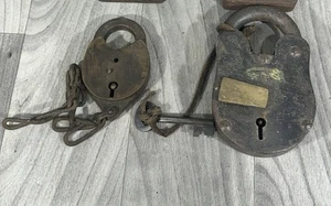 Vintage Antique Rustic Working Old Padlock Lot Key Original Unique Lock - Picture 1 of 12