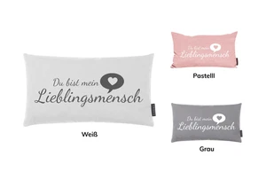 Magma Kissen "Lieblingsmensch" 30x50 cm – Weiß, gefüllt, waschbar - Bild 1 von 5