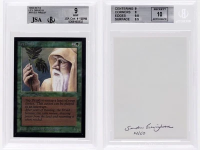 Magic Beta Artist Proof MTG AP Ley Druid BGS 9 w/10 Auto - Image 1 of 3