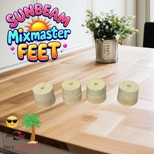 Vintage Original Sunbeam Mixmaster Stand Mixer Rubber Feet Set of 4 Look & Read - Picture 1 of 3