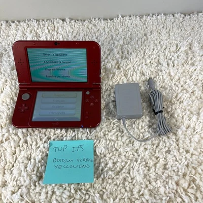 Sistema de consola portátil Nintendo “Nuevo” 3DS XL rojo metálico ROJO-001 IPS superior Foto 1 de 4