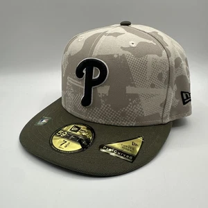 Philadelphia Phillies New Era 2025 Armed Forces Day 59FIFTY Hat Sz 7 3/8 Camo - Picture 1 of 14
