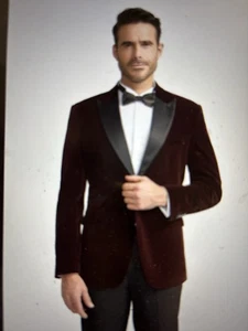 Herren Blazer House Of Cavani Samt Weinrot 50 - Bild 1 von 3