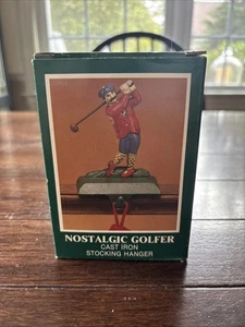 Vintage Nostalgic Golfer Cast Iron Stocking Holder Hanger Midwest Cannon Falls - Picture 1 of 4