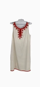 Ann Taylor Embellished Beaded Sleeveless Shift Sheath Dress 10 Ivory Cream NWT - Picture 1 of 6