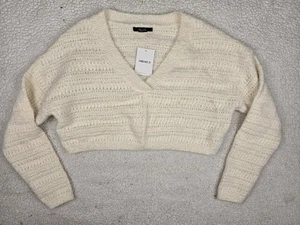 FOREVER 21 Größe Small Damen weißer Cropped Strickpullover - Bild 1 von 5
