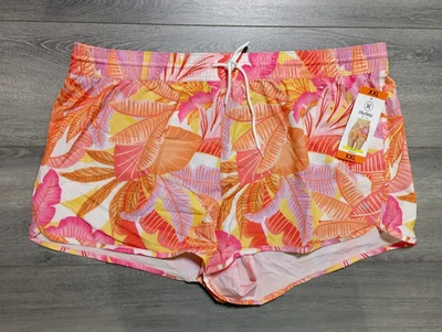 Pantalones Cortos de Natación Hurley Para Mujer 2XL Naranja Rosa Tropical UPF 50+ Playa Verano Foto 1 de 4