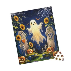 Blooming Graveyard Puzzle 520pcs Ghost Halloween Floral Spooky Art Gift New - Picture 1 of 4