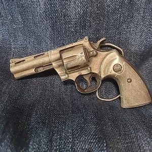 Fibbia cintura pistola vintage 1978 Colt Python .357 bergamotto ~11 - Foto 1 di 5