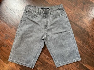 Baggy Sean John Shorts Mens 32 Gray Denim Jorts Hip Hop Grunge Y2K Embroidered - Picture 1 of 7