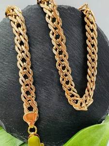 18k Gold Plated Double Curb Unisex Heavy Nickel-Free Necklace - Picture 1 of 4