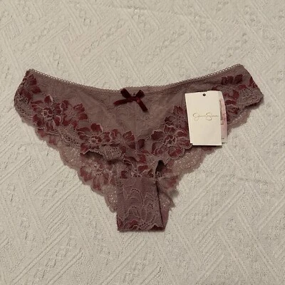 Braguita Jessica Simpson púrpura floral encaje descarado talla S pequeña nueva con etiquetas Foto 1 de 4