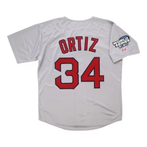 David Ortiz 2004 Boston Red Sox Grey Road World Series Jersey Men's (S-3XL) - Picture 1 of 6
