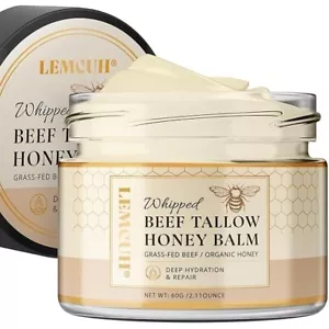 Beef Tallow and Honey Balm for Skin Grass-Fed Beef and Organic Honey Moisturizer - Picture 1 of 7
