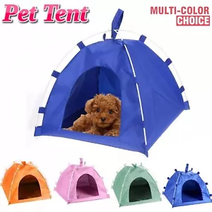 Folding Camping Pet Tent for Cats Puppy Bed Indoor Cat Nest Dog Cave Style House - Picture 1 of 14