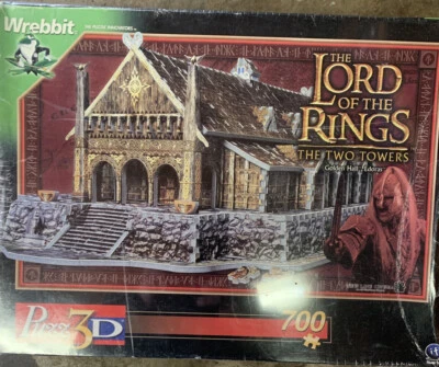 PUZZ 3D LORD OF THE RINGS TWO TOWERS SEALED WREBBIT GOLDEN HALL EDORAS 2002 NEW - Image 1 of 4