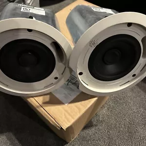 2x Tannoy CMS 501 BM 5" inch 100V Ceiling Loudspeaker One Has A Small Chip - Picture 1 of 7