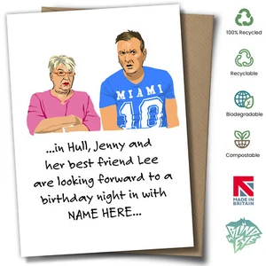 Gogglebox Jenny and Lee Personalised Birthday Card Fan Art Friday TV - Picture 1 of 2