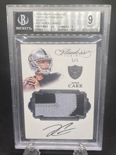 Derek Carr 2016 Flawless Patch Autograph Silver BGS 9  5/5 POP1 Raiders🔥🔥