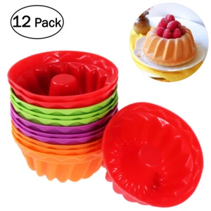 12 Stück Kuchenform Silikon Backform Cupcake Formen Formen Rohr zum Backen - Bild 1 von 9