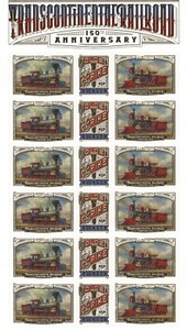 TRANSCONTINENTAL RAILROAD 150TH ANNIVERSARY STAMP SHEET -- #5378-#5380 FOREVER