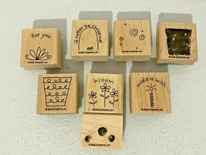 STAMPIN UP! Juego de sellos de goma de madera (8) FUNNY FILLEN Happy Flower Swirl 2005 - Imagen 1 de 3