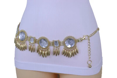 Mujeres Moda Cinturón Color Dorado Metal Sol Flor Plata Dije Cadera Cintura Alta S M Foto 1 de 4