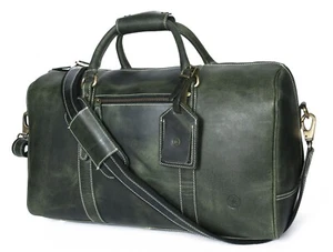 Leather Travel Duffel Bag | Gym Sports Bag Airplane Luggage Carry-On Bag | Gift - Picture 1 of 7
