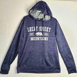EUC Great Smoky Mountains Womens Blue Medium Hoodie Fleece Interior - Picture 1 of 14