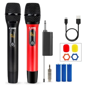 5Core Wireless Microphone Pair UHF Handheld Microfonos Inalambricos Cordless Mic - Picture 1 of 16