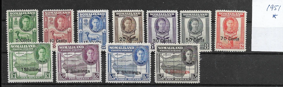 Somaliland @  Protectorate KGVI 1951 SG125-135   MH Nice Priced@ GB1448 - Image 1 of 1