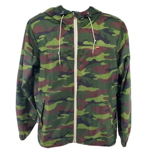 Obey Camouflage Light Hooded Rain Water Jacket Size M Green - Picture 1 of 9