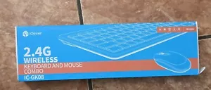 New iClever IC-GK08 2.4G Keyboard Bluetooth Rechargeable Ultra Slim White - Picture 1 of 3