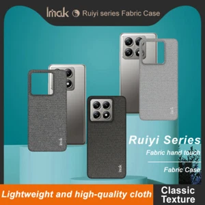 IMAK For XiaoMi 14T Pro, Luxury TextureMatte Fabric Touch Cloth Back Case Cover - Picture 1 of 19