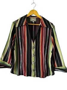 Silverado Damen Western Aztekenhemd mehrfarbig gestreift Knopfleiste - Größe L - Bild 1 von 6