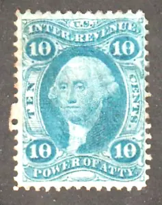 Ingresos de Estados Unidos ~ R37c ~ Primera Edición ~ 10c Azul ~ PODER NOTARIAL ~ Como Nuevo - Imagen 1 de 1