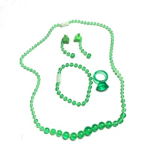 Pretty Pretty Princess Game Replacement Green Set Necklace Ring Earrings - Picture 1 of 5